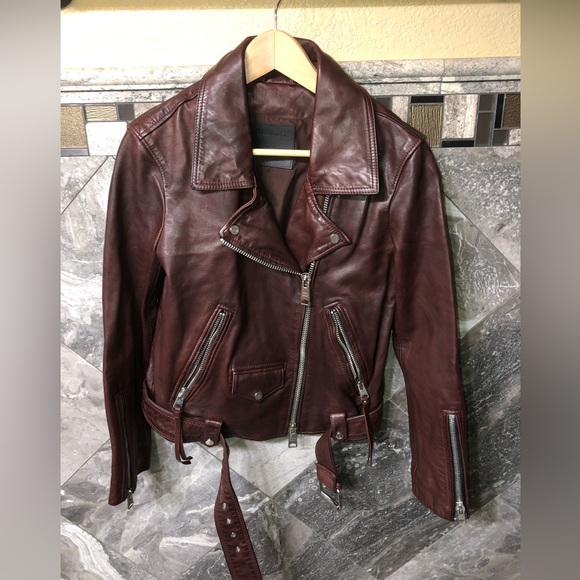 All Saints Balfern Leather Jacket - Picture 2 of 6